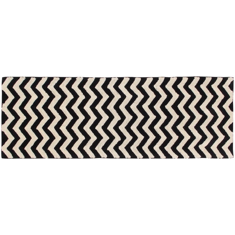Tapis lavable zigzag noir et blanc (80 x 230 cm) Lorena Canals