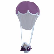 Lampe montgolfière Prune / gris perle  par Domiva