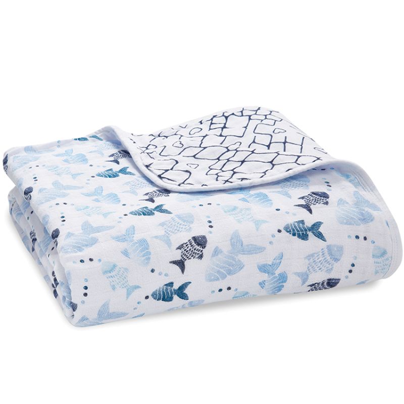 Couverture de rêve Dream blank en coton Gone fishing (120 x 120 cm) aden + anais