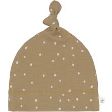 Bonnet en coton bio Cozy Colors pointillés curry (7-12 mois)  par Lässig 