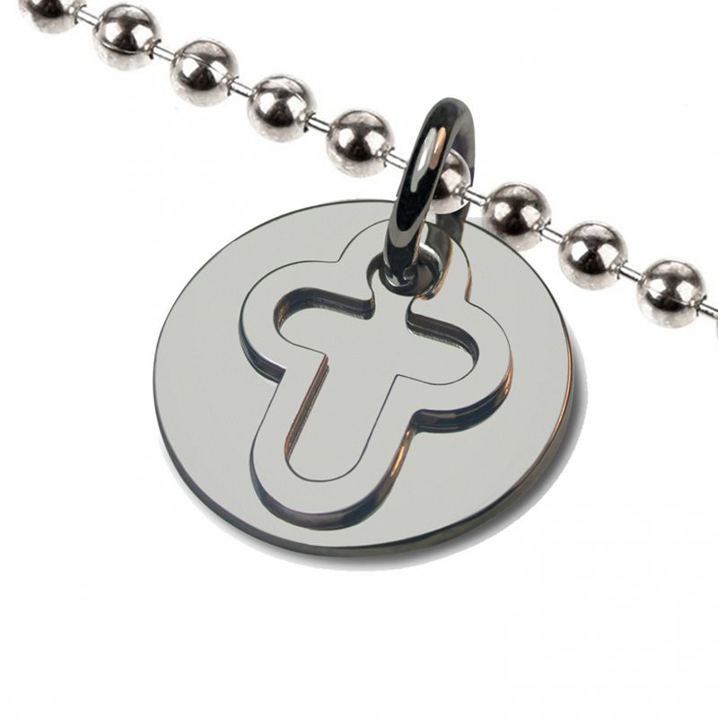Collier sur chaîne boule I Believe Croix (argent 925°) Mikado
