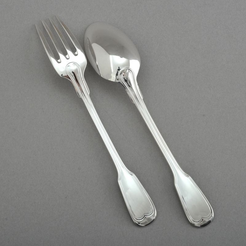 Coffret couverts bébé Filet Ancien (argent massif 925°) Aubry-Cadoret