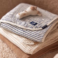 Couverture en coton Miffy Stripe Navy (75 x 100 cm)