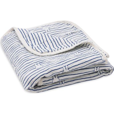 couverture en coton miffy stripe navy (75 x 100 cm)