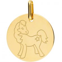 Médaille cheval personnalisable (or jaune 750°)  par Lucas Lucor