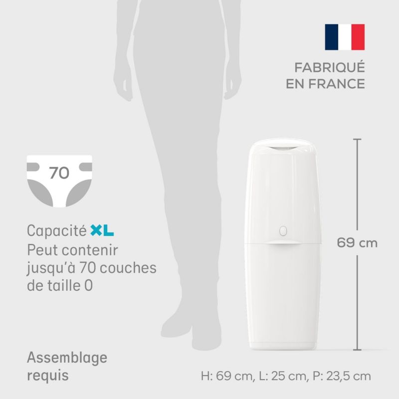 Poubelle à couches Classic XL avec 1 recharge - Reconditionné Angelcare Produit 9