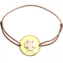 Bracelet cordon Altesse (or jaune 750° et nacre)  par Petits trésors