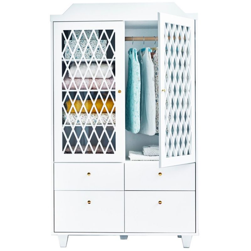 Armoire 2 portes + 4 tiroirs Harlequin blanche Cam Cam Copenhagen