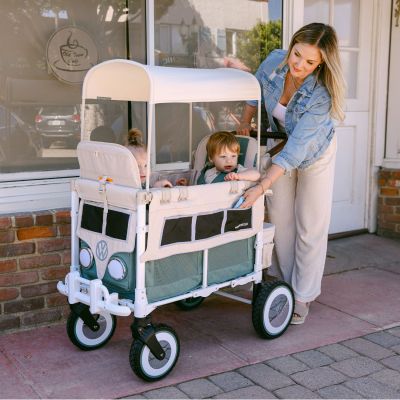 Chariot de transport enfant VW2 Volkswagen Sage Green (2 places)