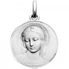 Médaille Vierge Amabilis (ronde) (or blanc 750°)  par Becker