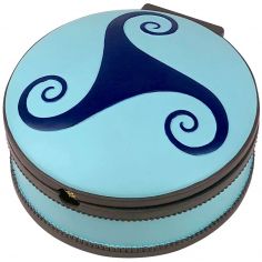 Boîte à bijoux musicale ronde Ballerine bleue