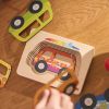 Puzzle en bois Voitures (5 pièces et 5 couches) Goki Ambiance 3