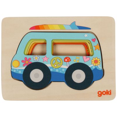 Puzzle en bois Voitures (5 pièces et 5 couches)