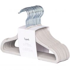 Lot de 15 cintres en velours gris - 3 sprouts