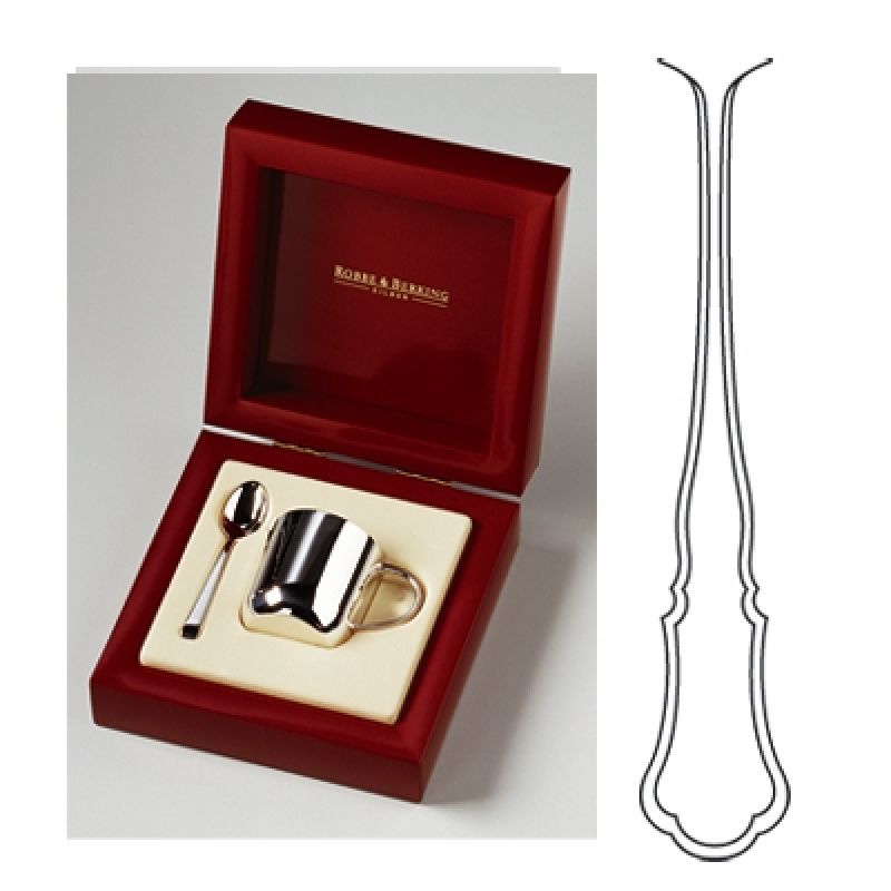 Coffret cadeau timbale et petite cuillère Alt-Chippendale (argent massif 925°) Robbe & Berking