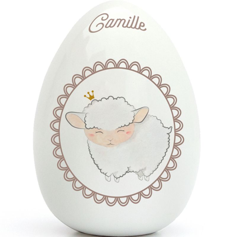 Oeuf en porcelaine Mouton (personnalisable) Gaëlle Duval