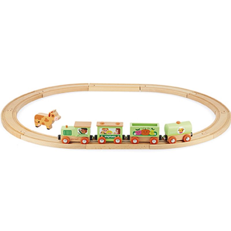 Train de la ferme avec circuit en bois Janod