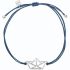 Bracelet sur cordon bleu bateau Origami (argent 925°) - Coquine