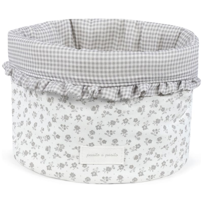Panier de rangement Little Bloom Fleurs Gris Pasito a pasito Produit 1