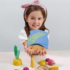 Planche à découper fruits tropicaux en bois