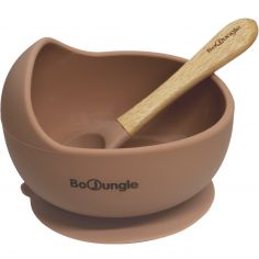 Bol à ventouse et cuillère terracotta - Bo Jungle