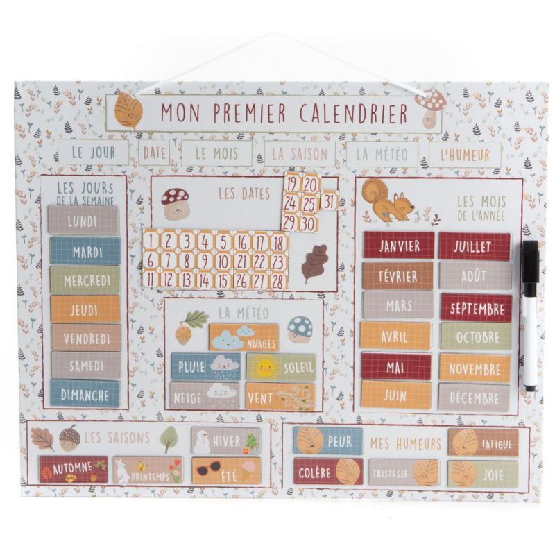 Calendrier éducatif magnétique champignon Amadeus Les Petits