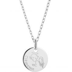 Collier chaîne dessin Ange personnalisable (argent 925°) - Petits trésors