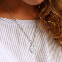 Collier chaîne dessin Ange personnalisable (argent 925°)
