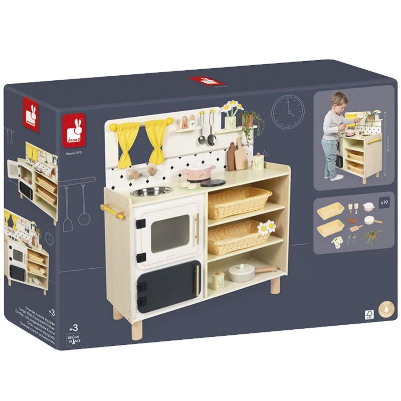Grande cuisine équipée en bois Mamie Soleil (16 pièces) Janod Packaging 9