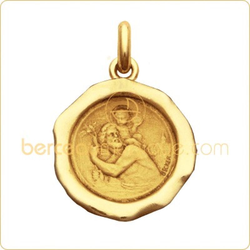 Médaille Saint Christophe Cachet  (Or jaune) Becker