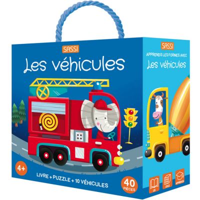 Livre et puzzle Les véhicules (40 pièces) Sassi Junior