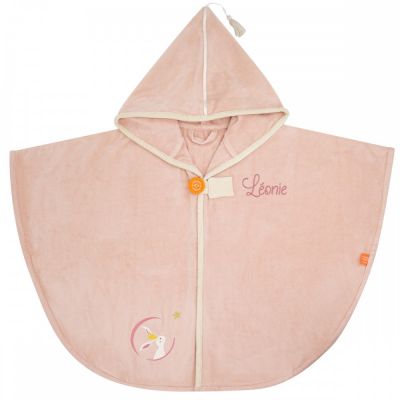 Poncho de bain lapin poudré personnalisable (0-5 ans)