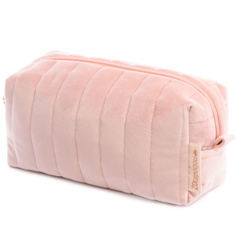 Trousse de toilette Savanna velvet Bloom rose Nobodinoz