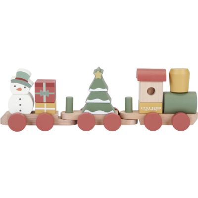 Train de construction de Noël en bois