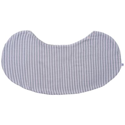 Bavoir 2 en 1 (poncho et épaule) gaze de coton et bambou rayé vert de gris BB & Co