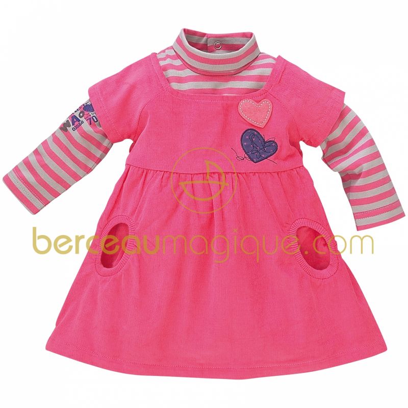 Ensemble bébé fille sous pull et robe Waooh (18 mois) Sucre d'orge