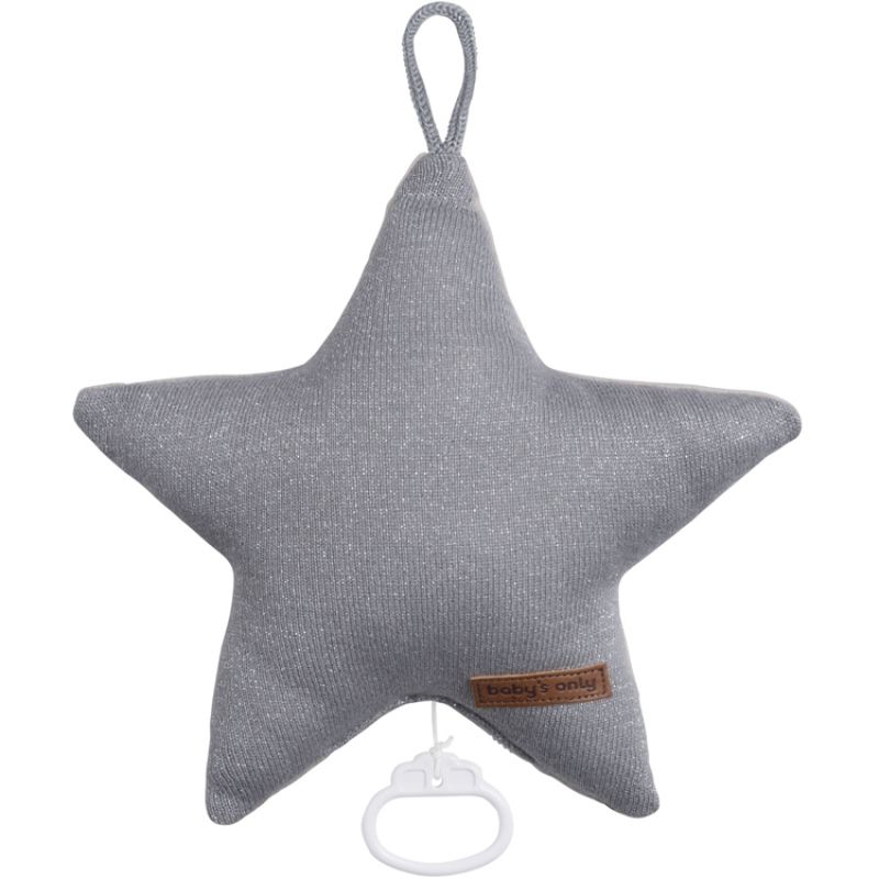 Peluche musicale Sparkle étoile gris (30 cm) Baby's Only