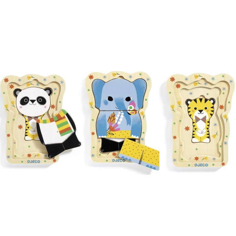 Puzzle 3 niveaux Lucky & Co Djeco