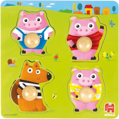 Puzzle en bois Les 3 petits cochons  par Goula