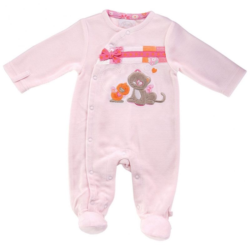 Pyjama velours Iris & Babette rose clair (1 mois : 56 cm) Noukie's