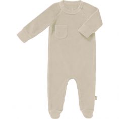 Pyjama en velours bio Sandshell (0-3 mois : 50 à 60 cm) - Fresk