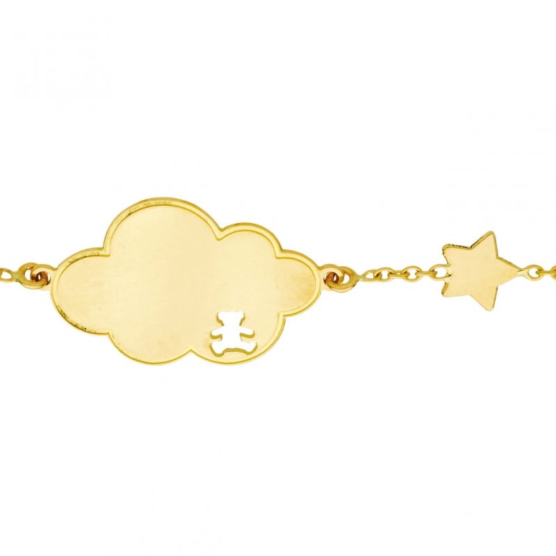 Gourmette bébé nuage étoile (or jaune 375°) LuluCastagnette