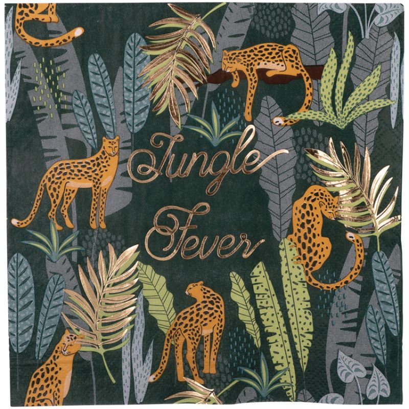 Lot de 16 serviettes en papier Jungle Fever Arty Fêtes Factory
