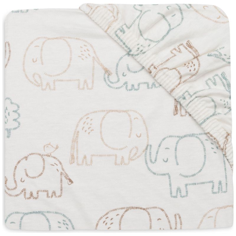 Drap housse en jersey Elephant Tales (70 x 140 cm) Jollein Produit 1
