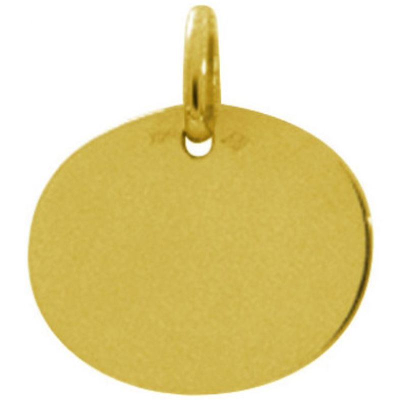 Pendentif ovale uni (or jaune 750°)  Maison Augis