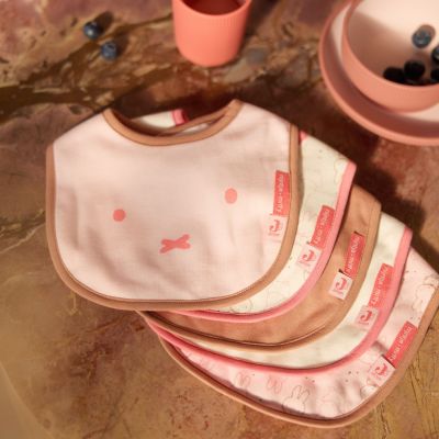 Lot de 5 bavoirs imperméables Miffy Moments Silk Rose