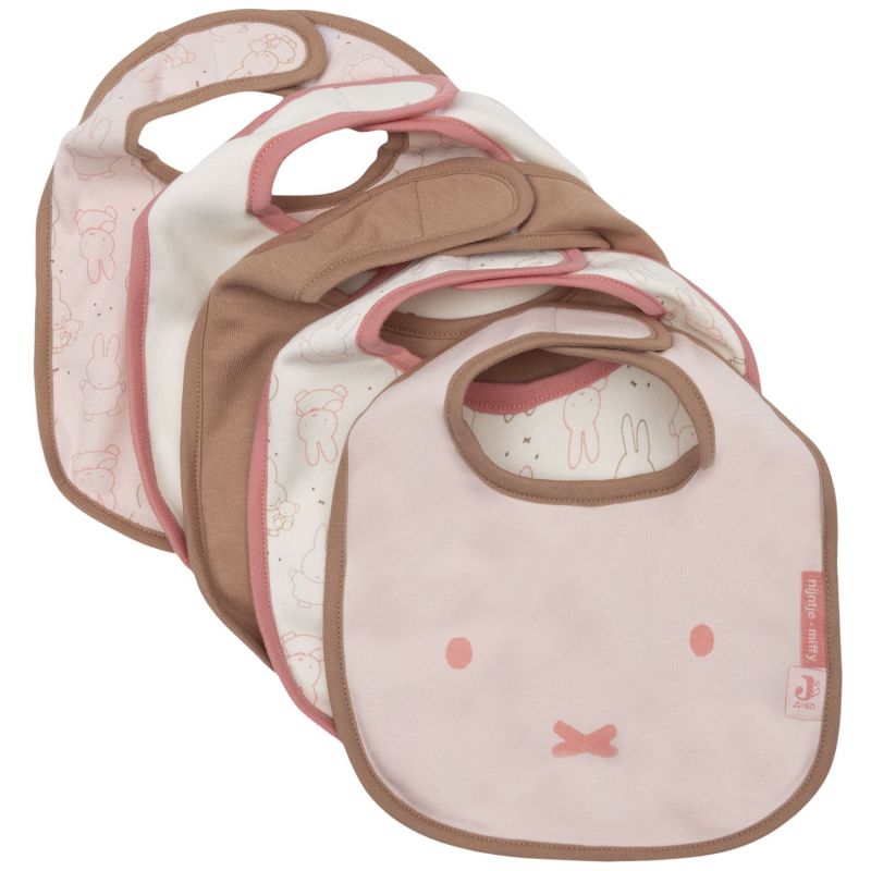 Lot de 5 bavoirs imperméables Miffy Moments Silk Rose Jollein Produit 1