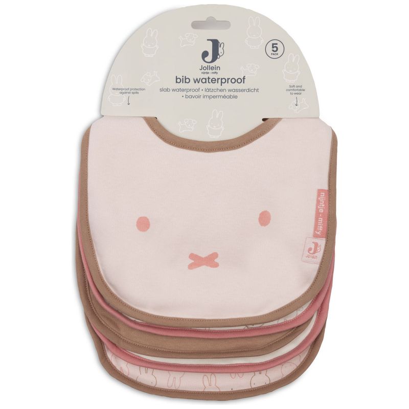 Lot de 5 bavoirs imperméables Miffy Moments Silk Rose Jollein Packaging 8