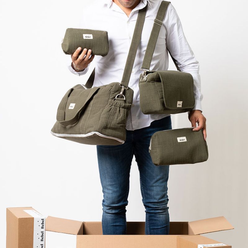Sac à langer bandoulière 24-48 h kaki BEBEL Ambiance 8