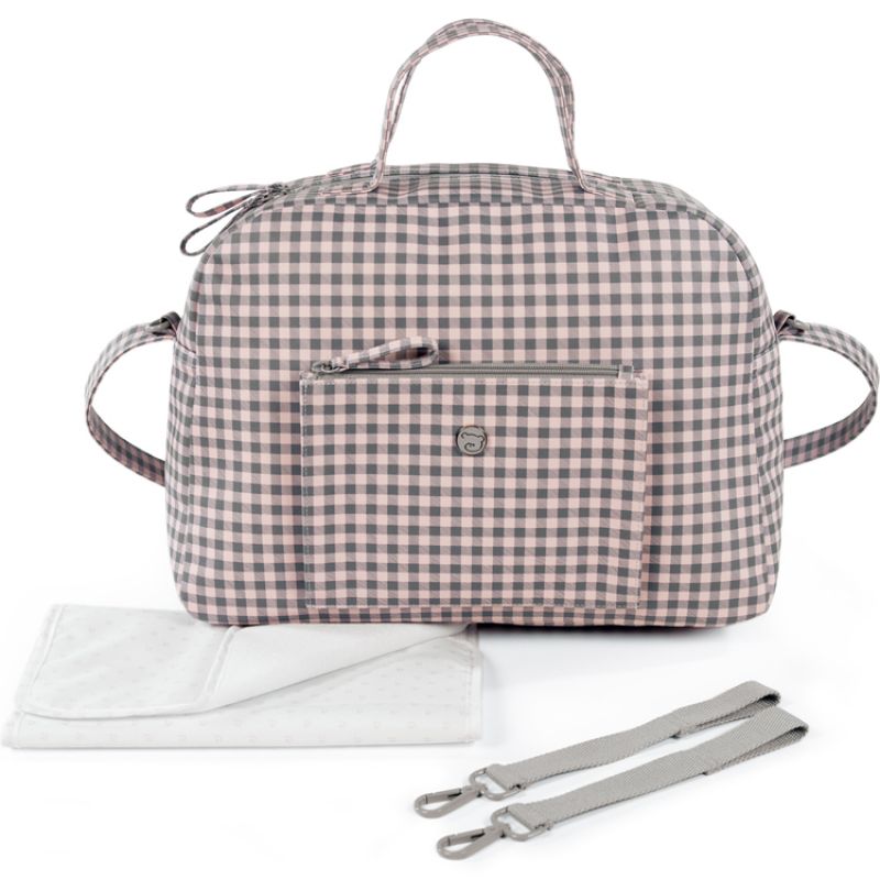 Sac à langer Together Vichy rose et gris Pasito a pasito